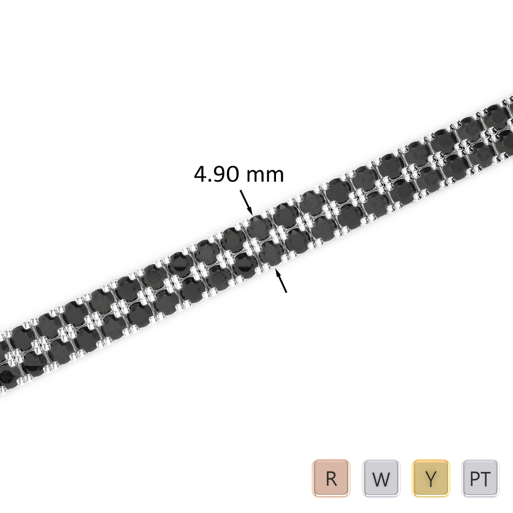6 Ct Black Diamond Bracelet in Gold/Platinum AGBRL-1044