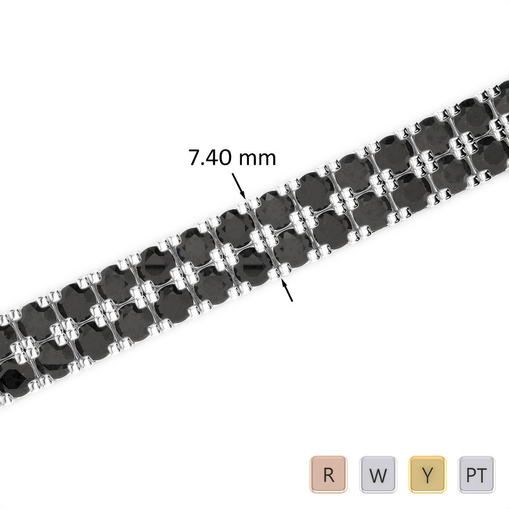 20 Ct Black Diamond Bracelet in Gold/Platinum AGBRL-1049