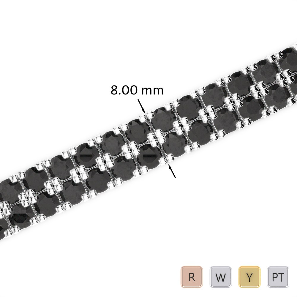 27 Ct Black Diamond Bracelet in Gold/Platinum AGBRL-1050