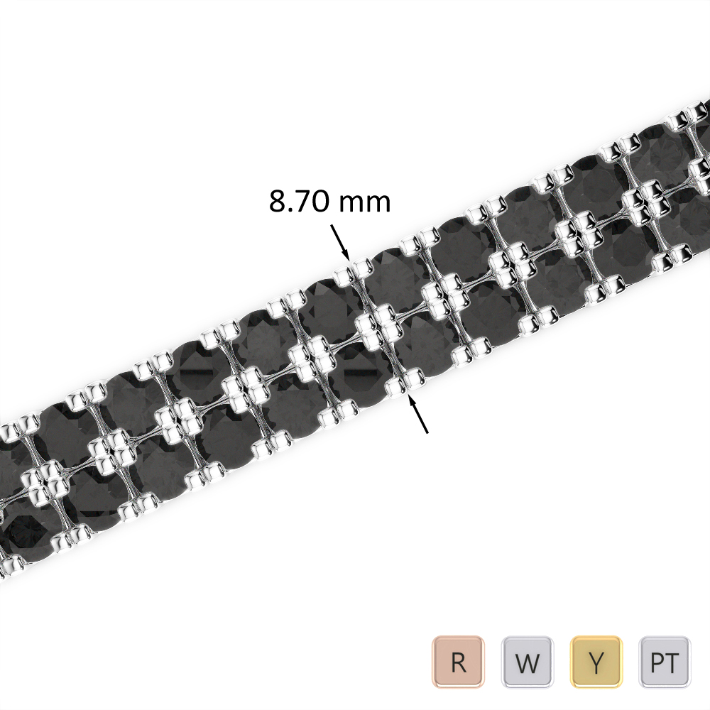 29 Ct Black Diamond Bracelet in Gold/Platinum AGBRL-1051