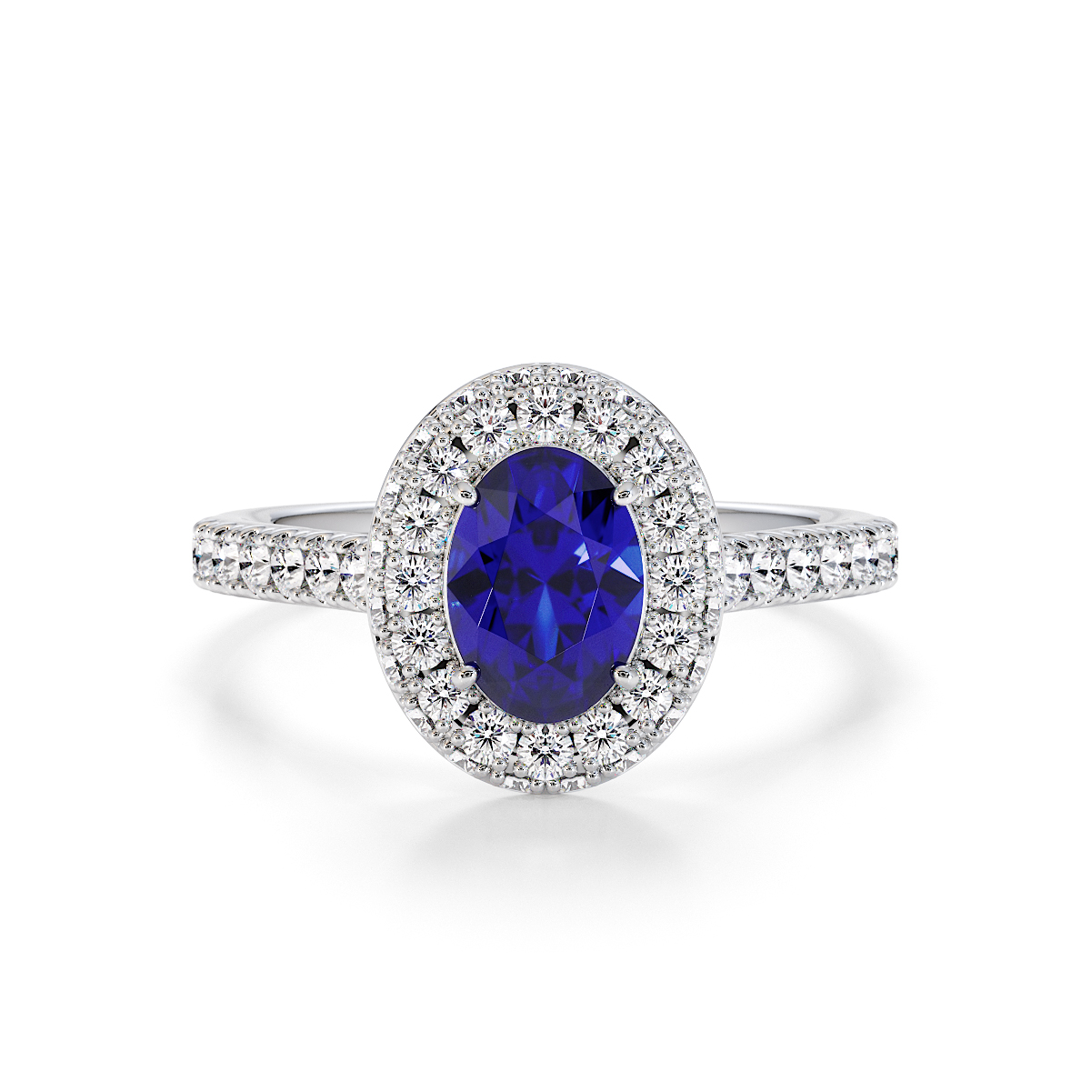 Gold / Platinum Blue Sapphire and Diamond Engagement Ring RZ3421