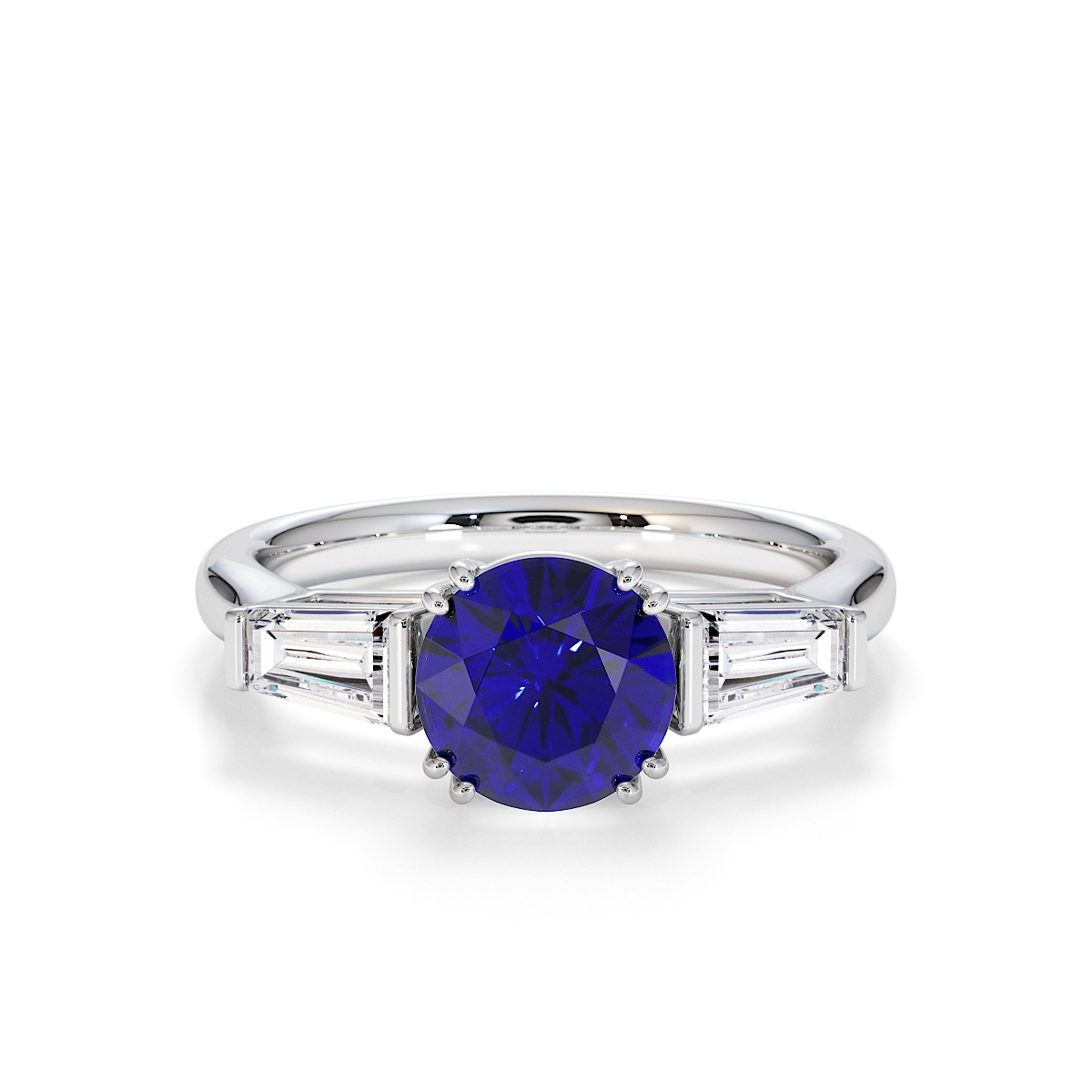Gold / Platinum Blue Sapphire and Diamond Engagement Ring RZ3434