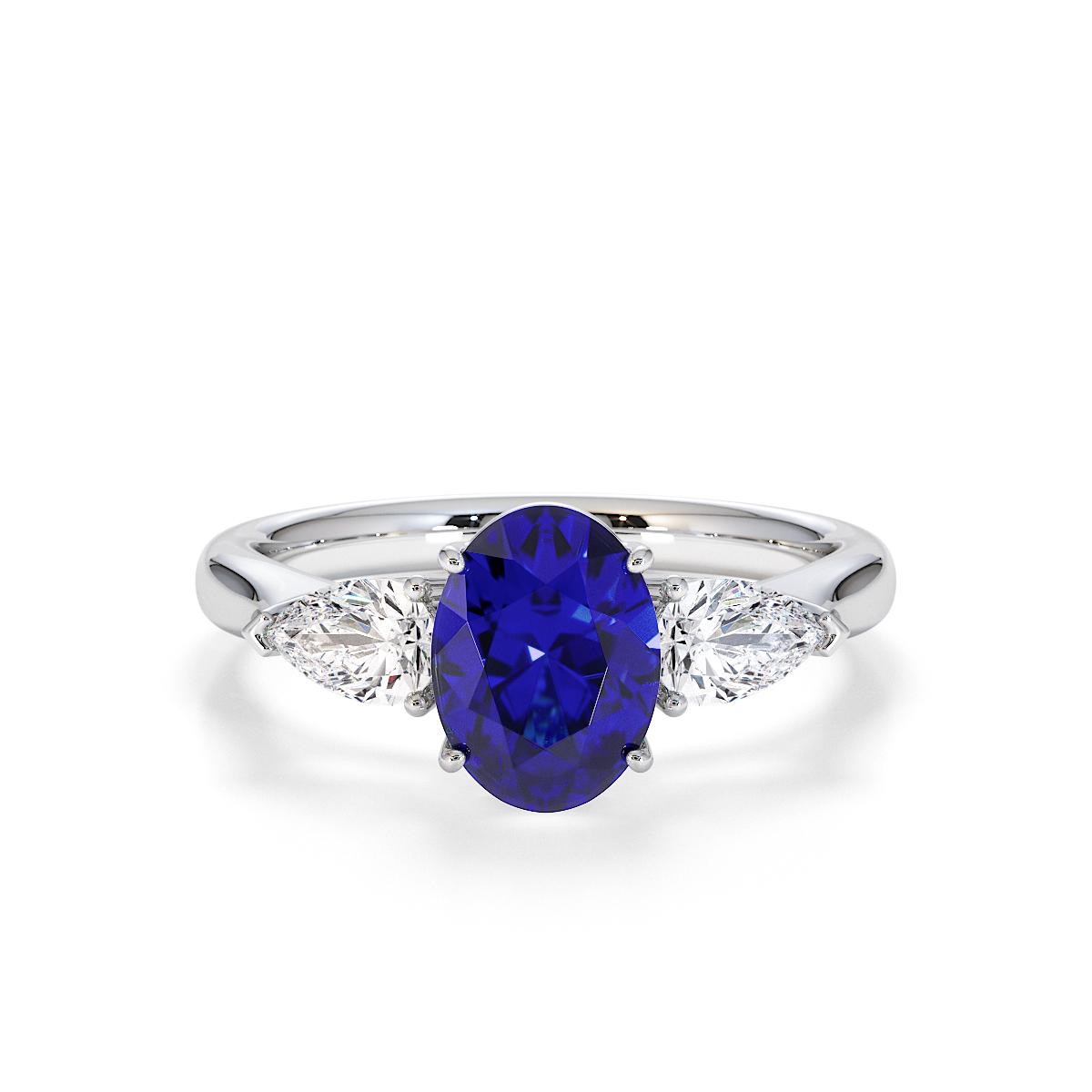 Gold / Platinum Blue Sapphire and Diamond Engagement Ring RZ3435