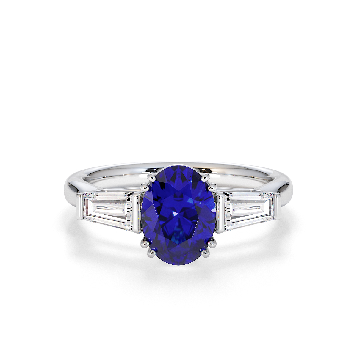 Gold / Platinum Blue Sapphire and Diamond Engagement Ring RZ3437