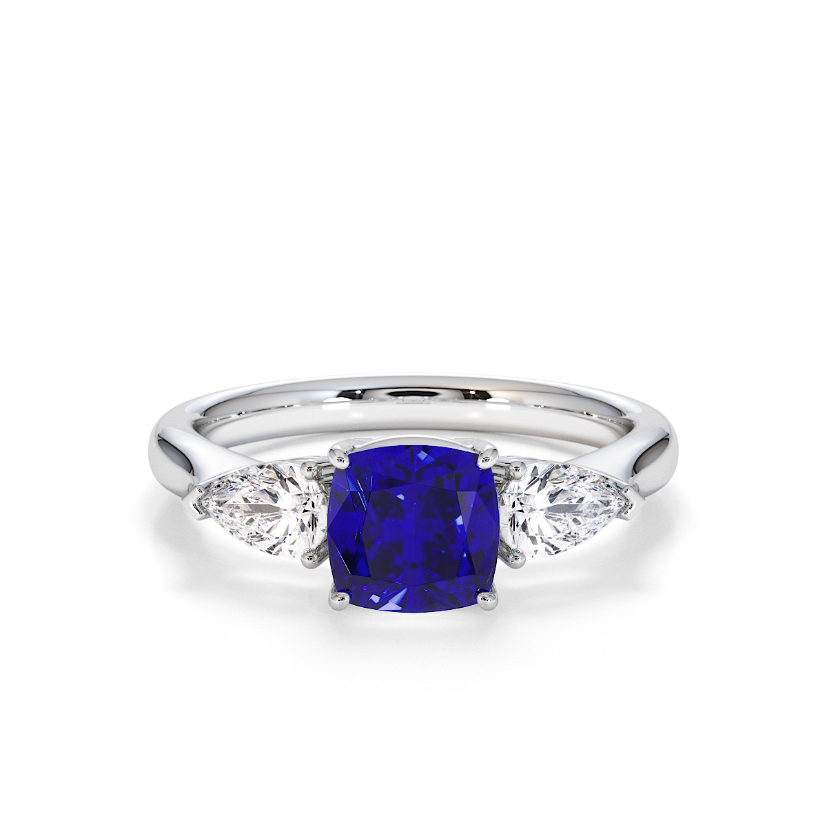 Gold / Platinum Blue Sapphire and Diamond Engagement Ring RZ3441