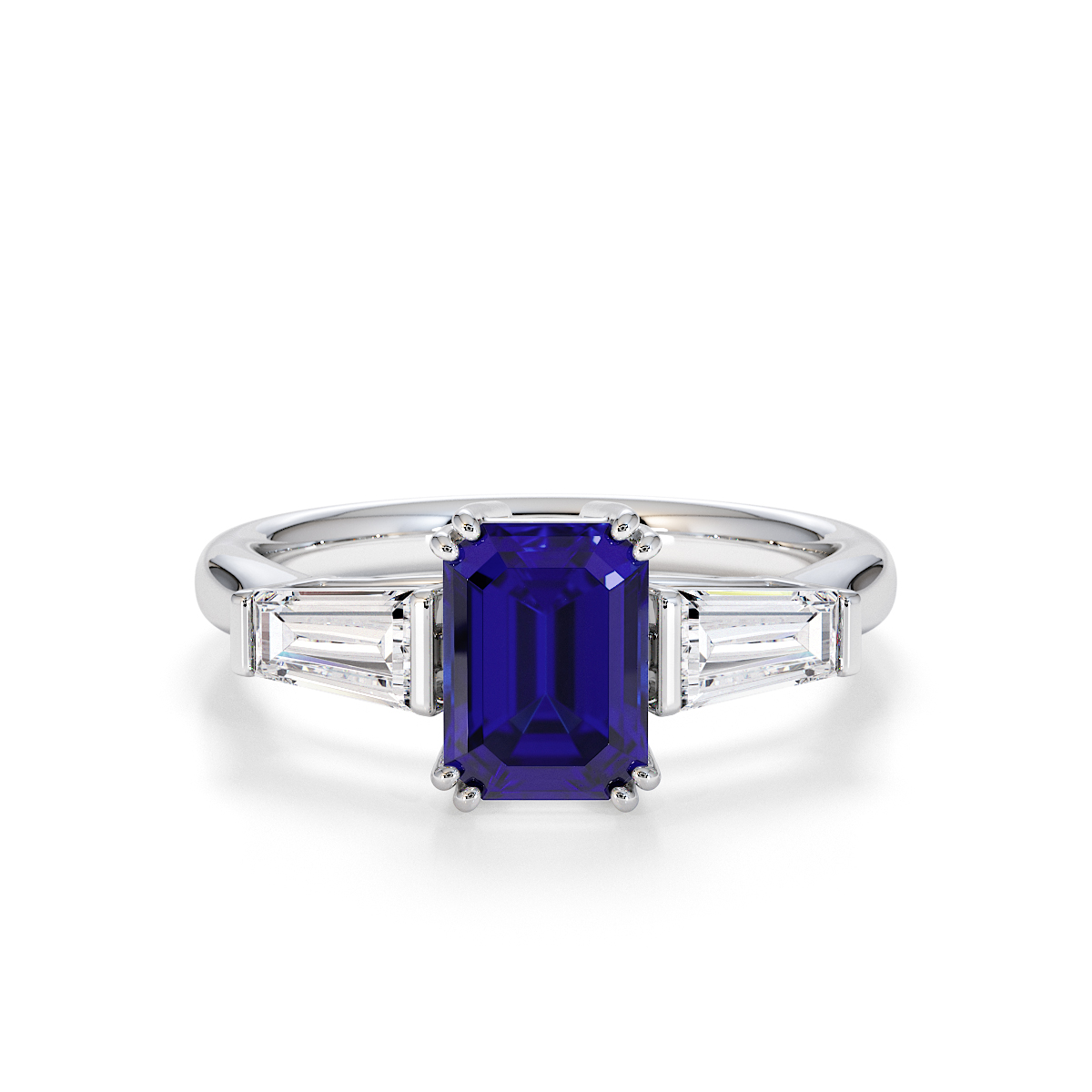 Gold / Platinum Blue Sapphire and Diamond Engagement Ring RZ3446