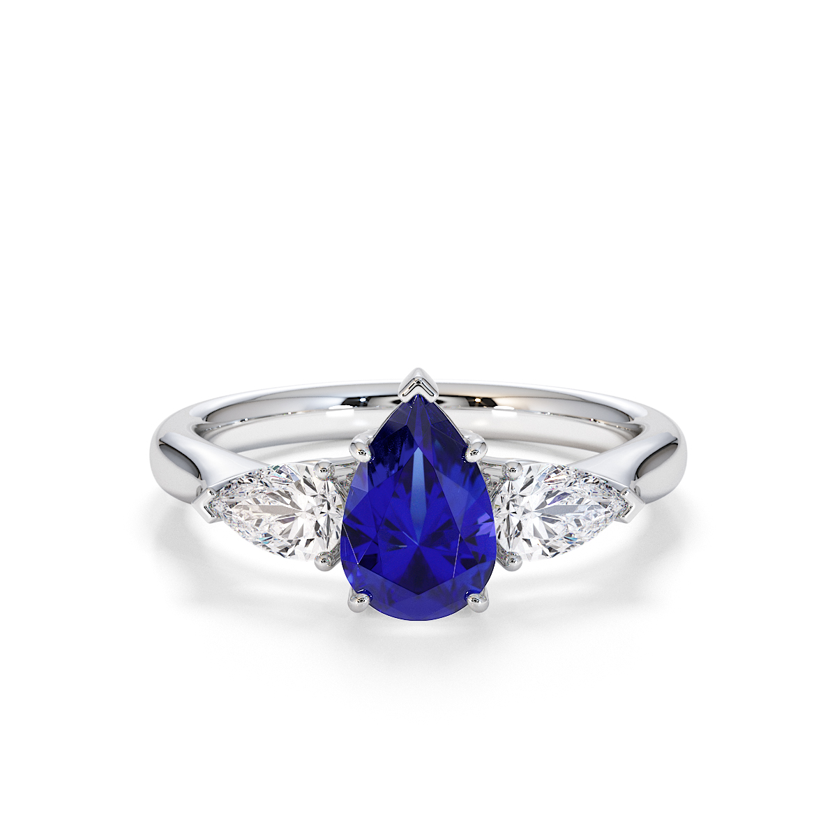 Gold / Platinum Blue Sapphire and Diamond Engagement Ring RZ3447