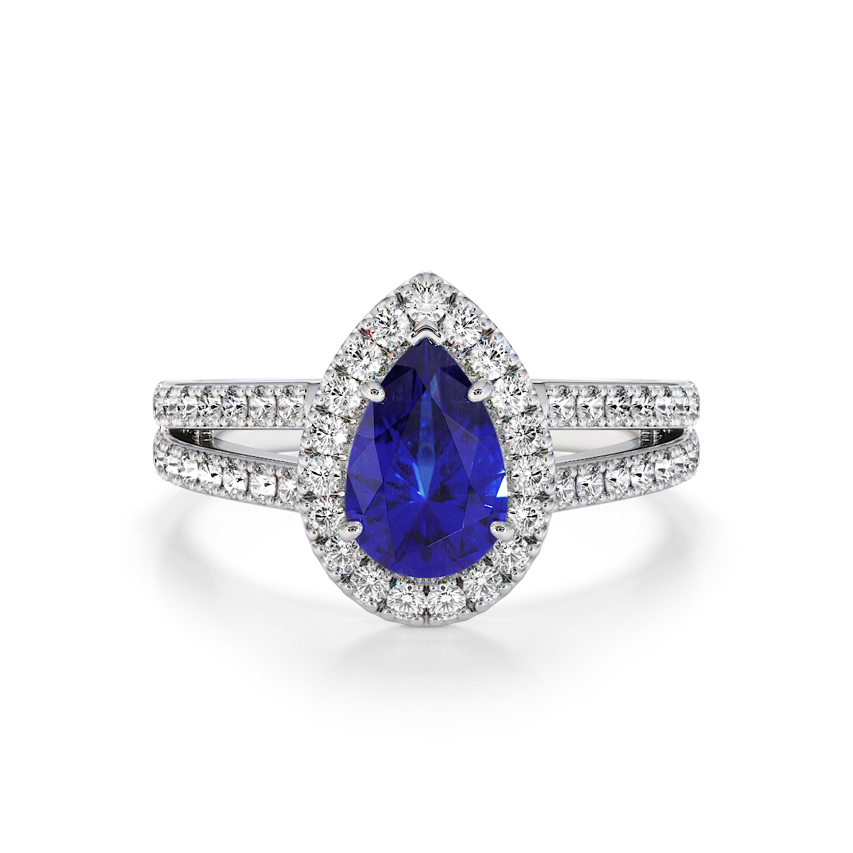Gold / Platinum Blue Sapphire and Diamond Engagement Ring RZ3465