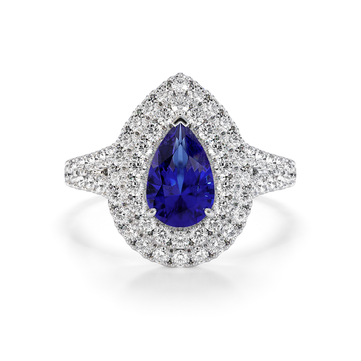 Gold / Platinum Blue Sapphire and Diamond Engagement Ring RZ3473