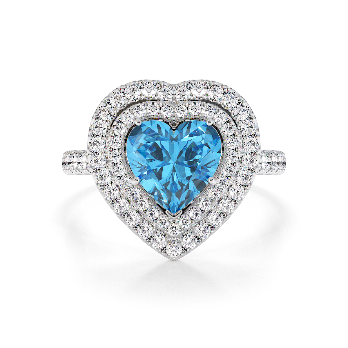 Gold / Platinum Blue Topaz and Diamond Engagement Ring RZ3408