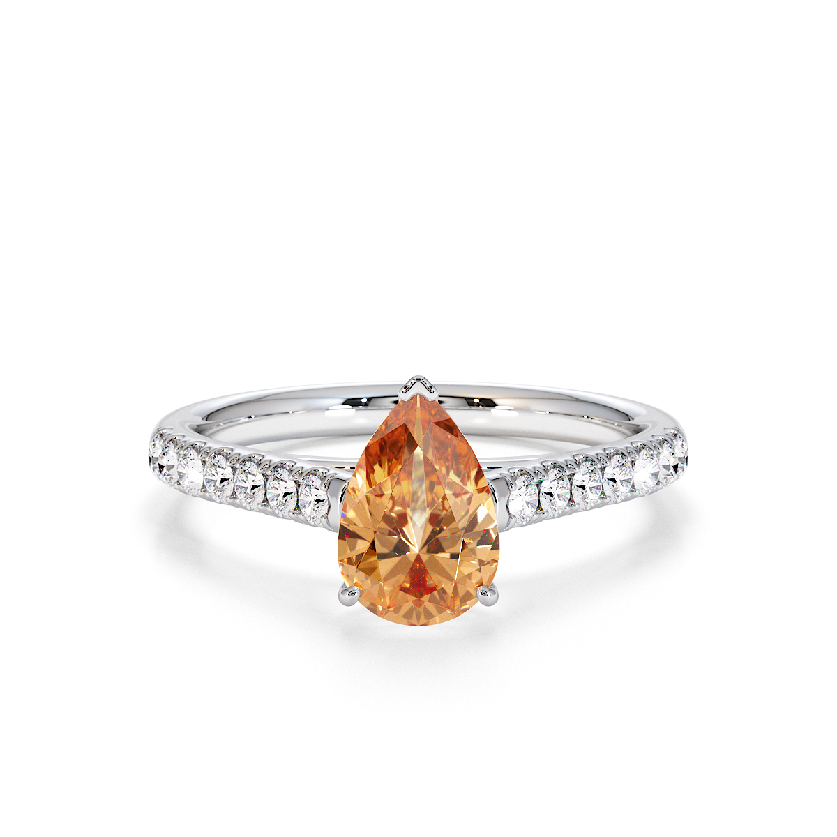 Gold / Platinum Citrine and Diamond Engagement Ring RZ3355