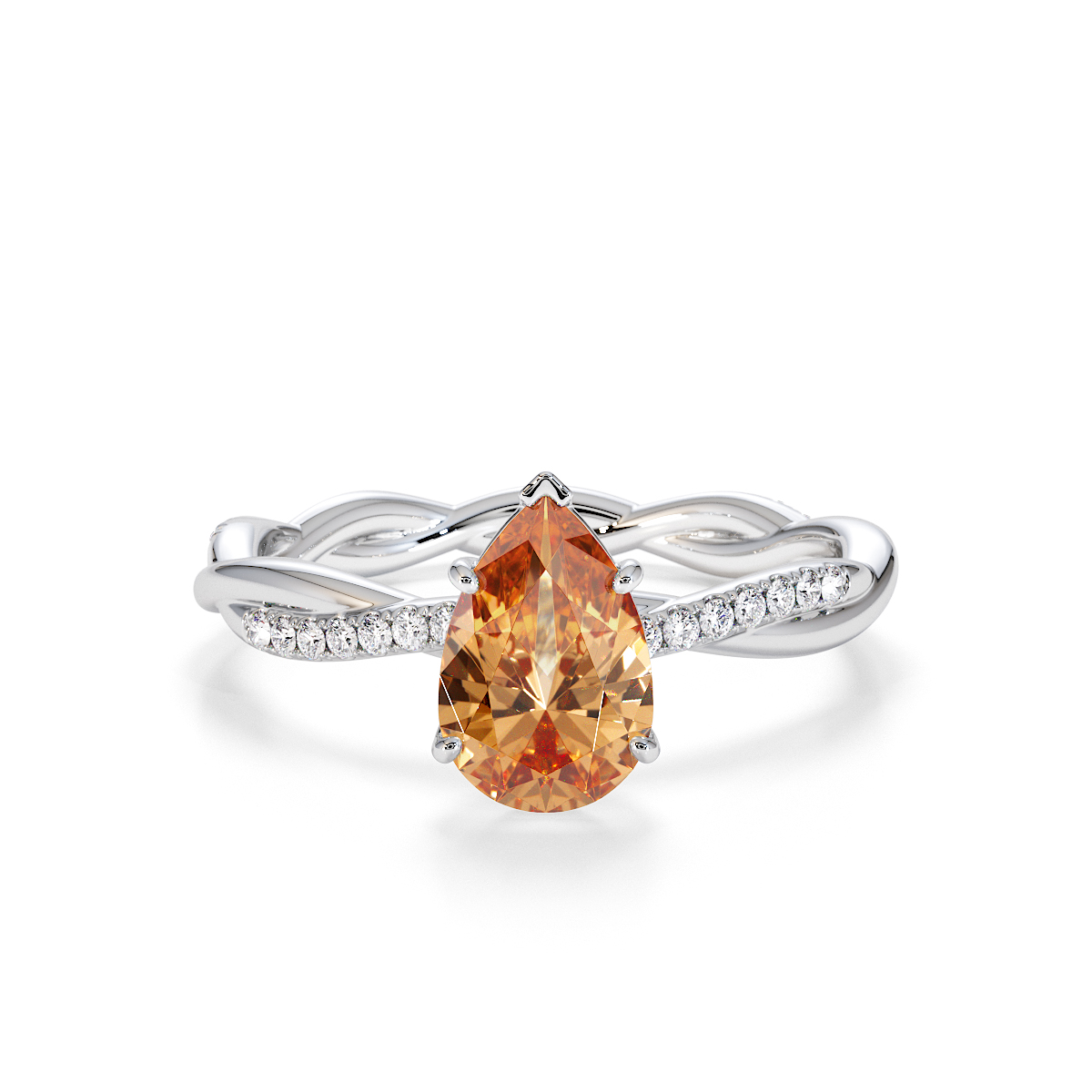 Gold / Platinum Citrine and Diamond Engagement Ring RZ3390