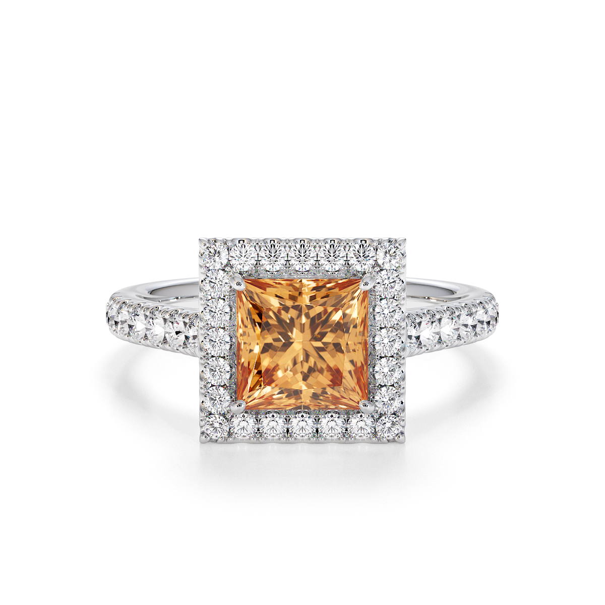 Gold / Platinum Citrine and Diamond Engagement Ring RZ3395