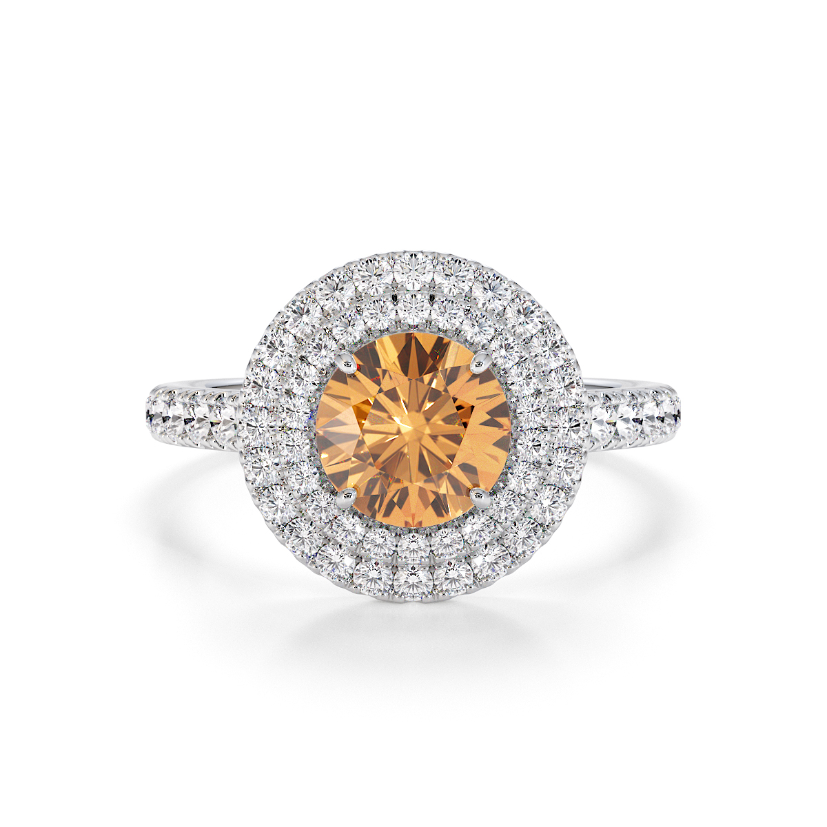 Gold / Platinum Citrine and Diamond Engagement Ring RZ3401
