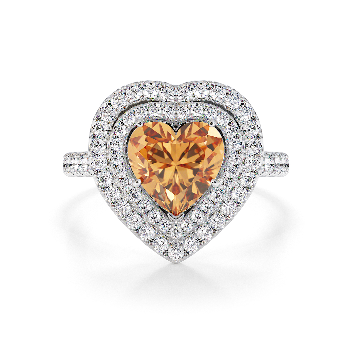 Gold / Platinum Citrine and Diamond Engagement Ring RZ3408