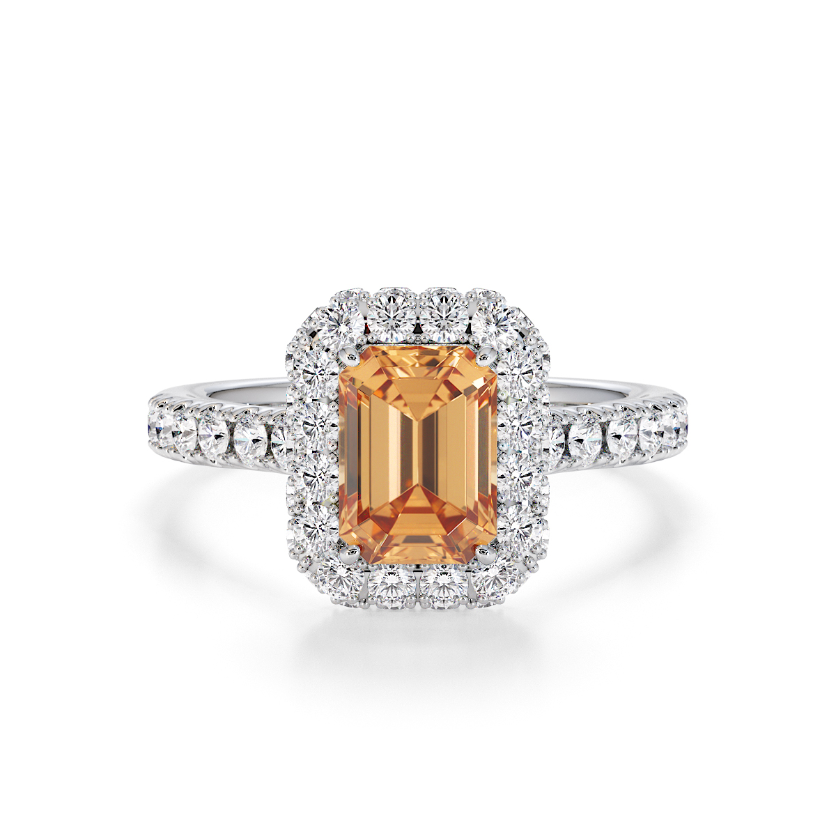 Gold / Platinum Citrine and Diamond Engagement Ring RZ3410