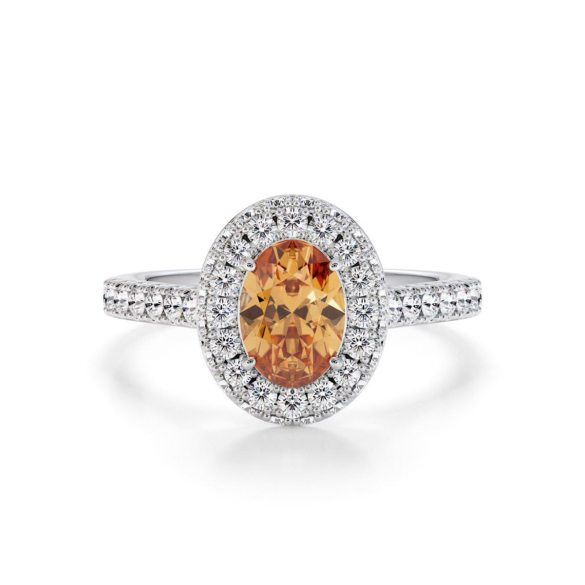 Gold / Platinum Citrine and Diamond Engagement Ring RZ3421