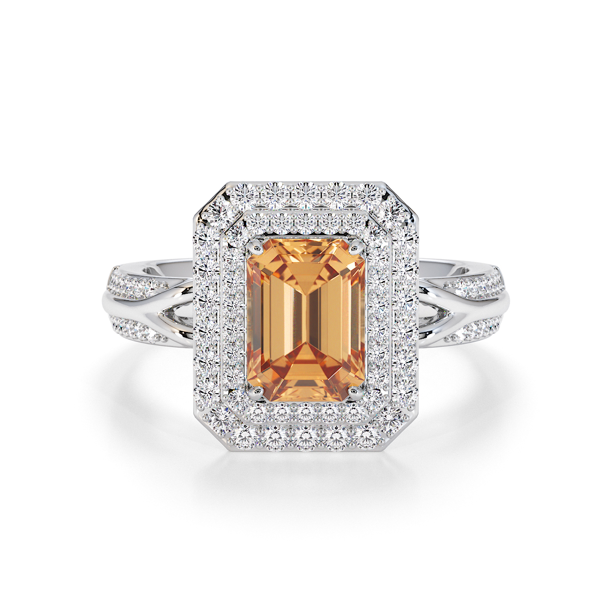 Gold / Platinum Citrine and Diamond Engagement Ring RZ3429