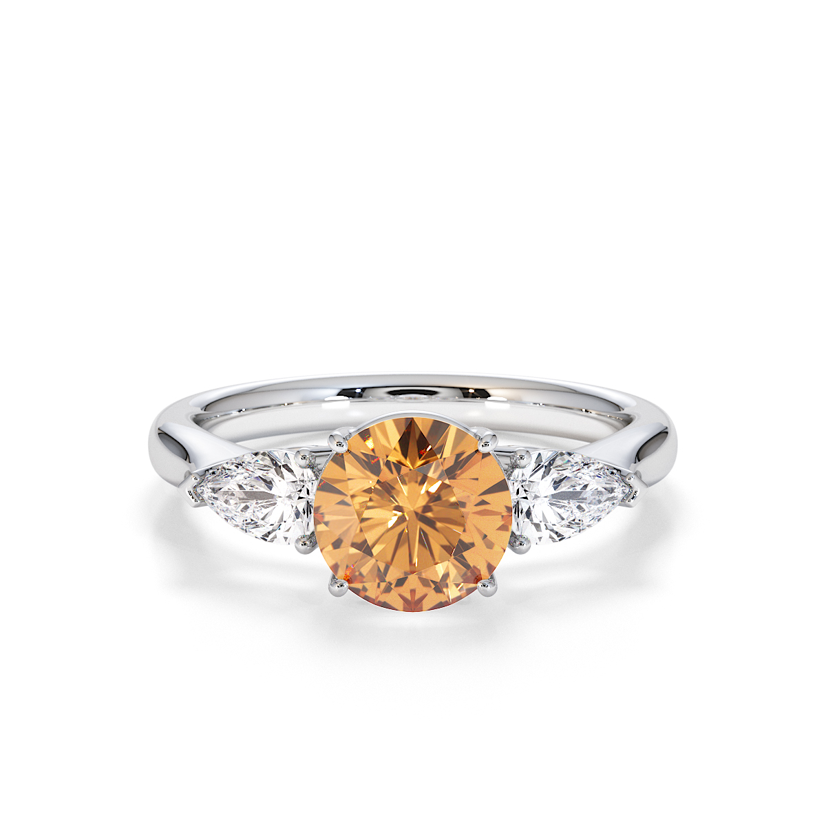 Gold / Platinum Citrine and Diamond Engagement Ring RZ3432