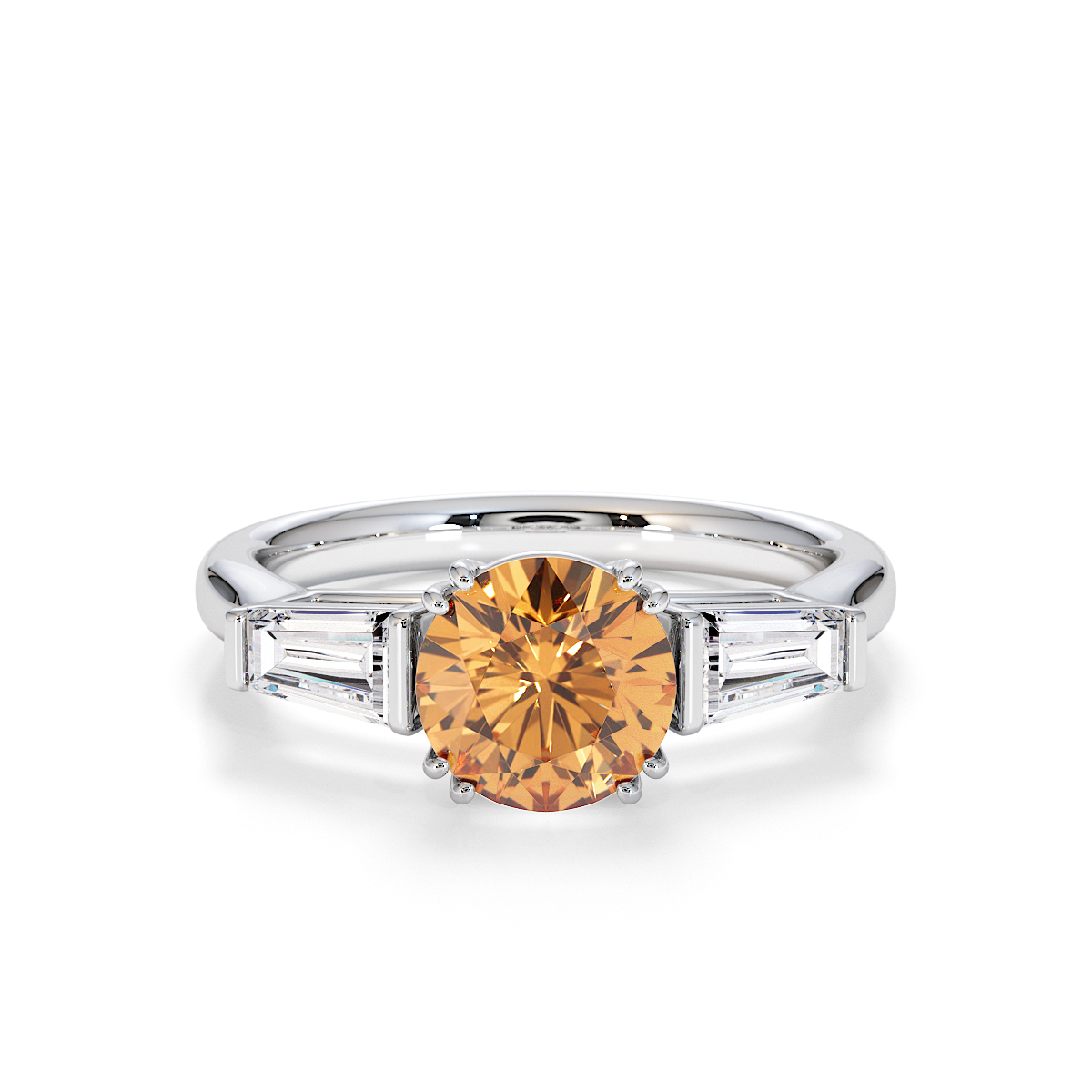 Gold / Platinum Citrine and Diamond Engagement Ring RZ3434