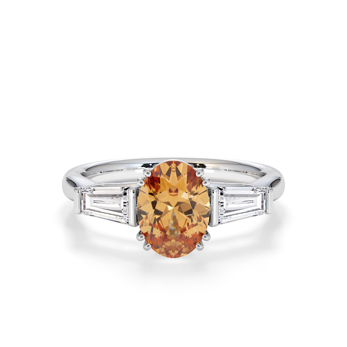 Gold / Platinum Citrine and Diamond Engagement Ring RZ3437