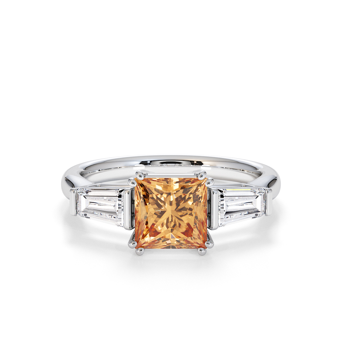 Gold / Platinum Citrine and Diamond Engagement Ring RZ3440