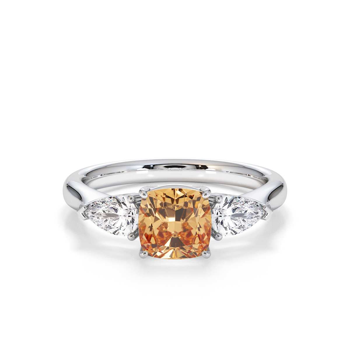 Gold / Platinum Citrine and Diamond Engagement Ring RZ3441