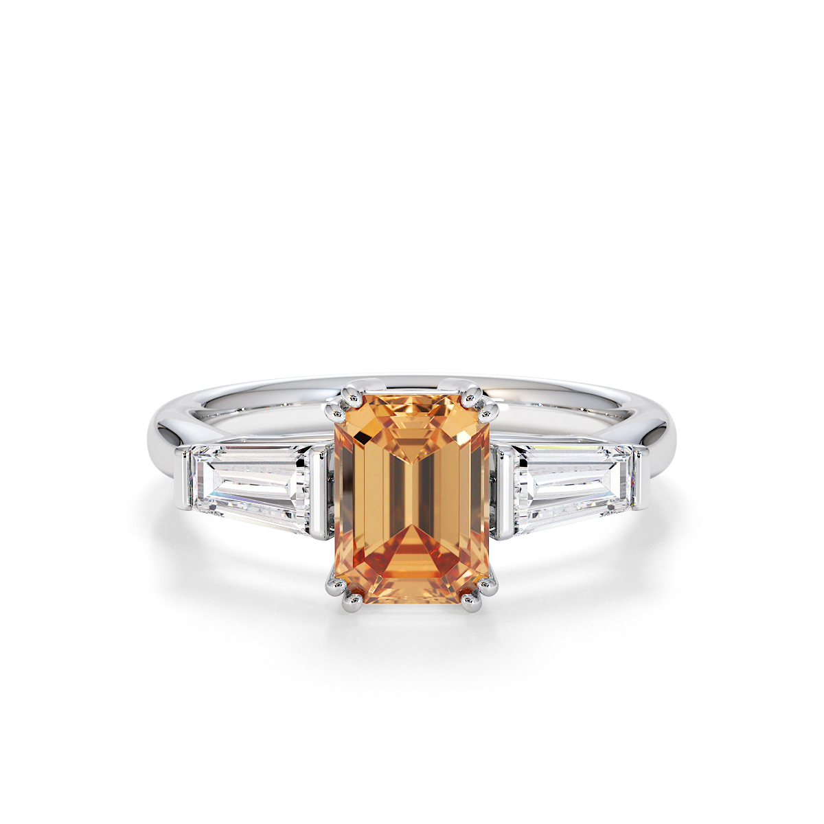 Gold / Platinum Citrine and Diamond Engagement Ring RZ3446