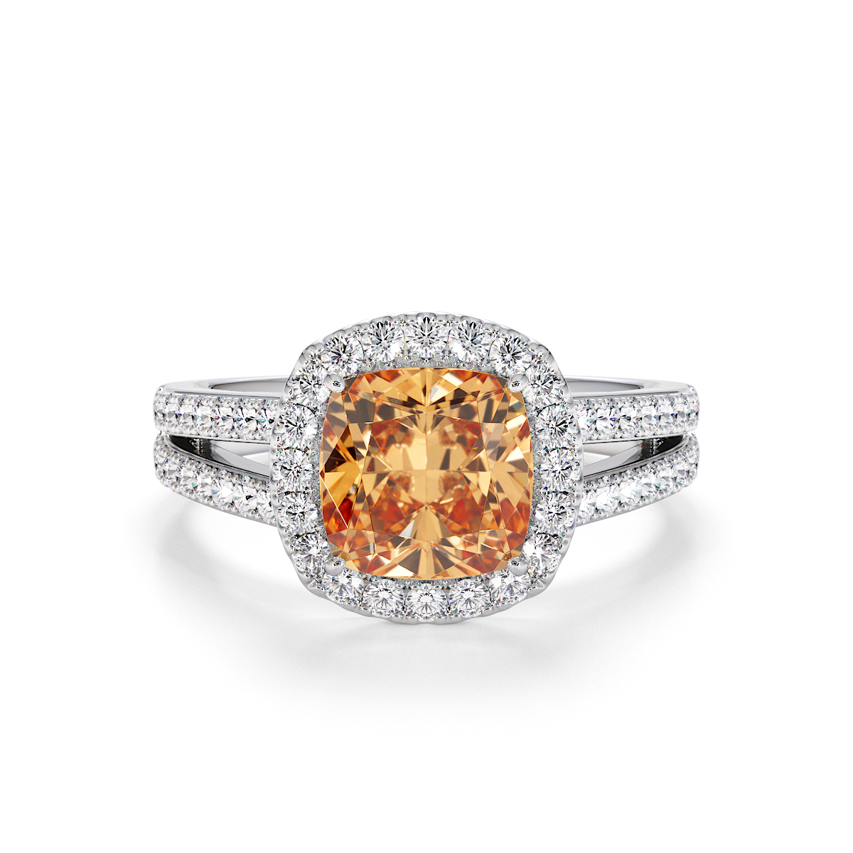 Gold / Platinum Citrine and Diamond Engagement Ring RZ3464