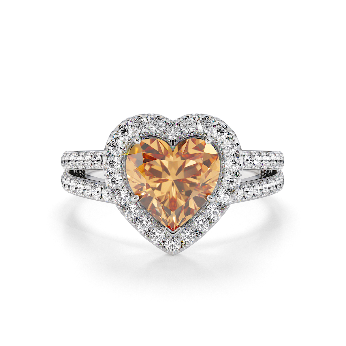 Gold / Platinum Citrine and Diamond Engagement Ring RZ3467