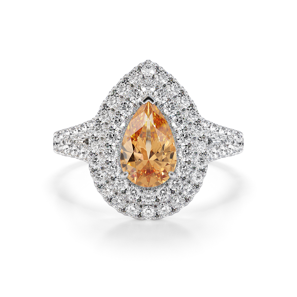 Gold / Platinum Citrine and Diamond Engagement Ring RZ3473