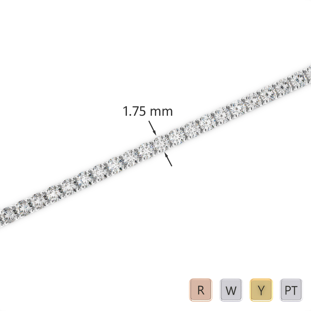 Gold / Platinum Round Cut Diamond Bracelet AGBRL-1002