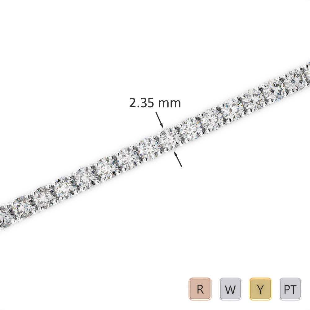 Gold / Platinum Round Cut Diamond Bracelet AGBRL-1005