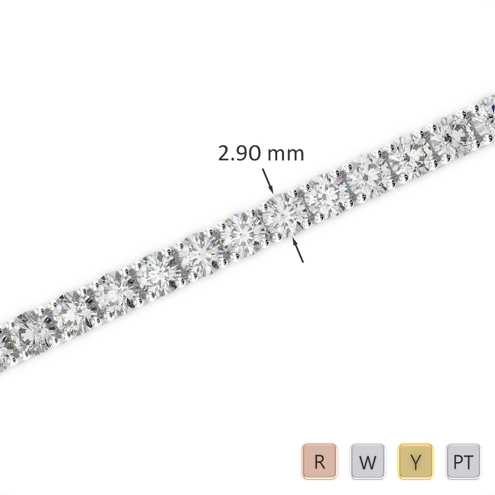 Gold / Platinum Round Cut Diamond Bracelet AGBRL-1008