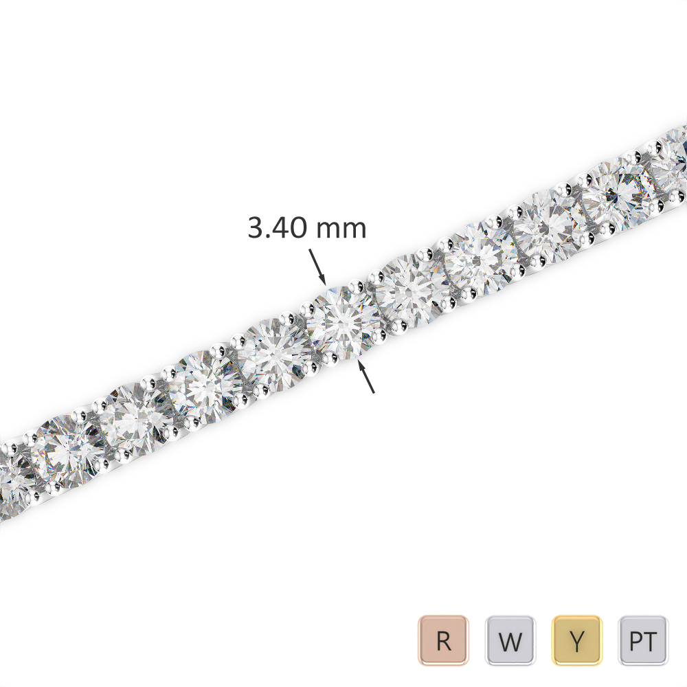 Gold / Platinum Round Cut Diamond Bracelet AGBRL-1009