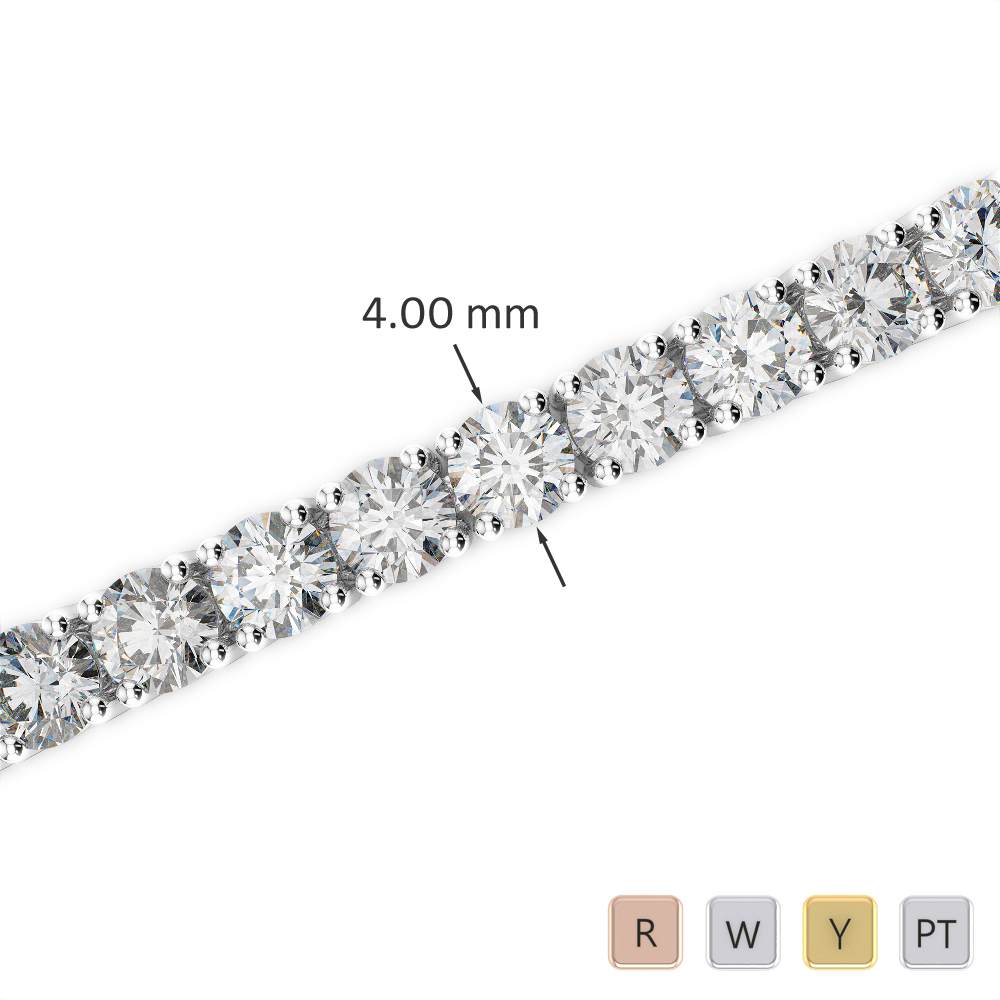 Gold / Platinum Round Cut Diamond Bracelet AGBRL-1011