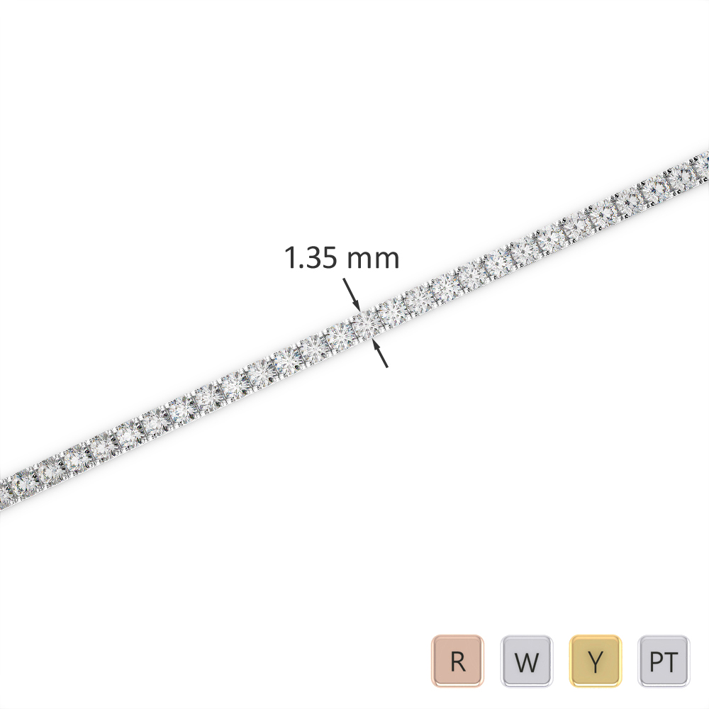 Gold / Platinum Round Cut Diamond Bracelet AGBRL-1012