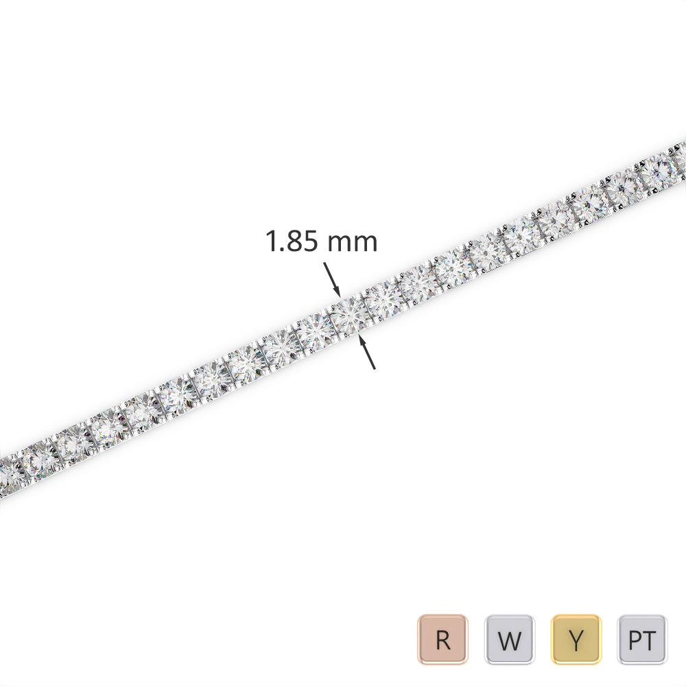 Gold / Platinum Round Cut Diamond Bracelet AGBRL-1013