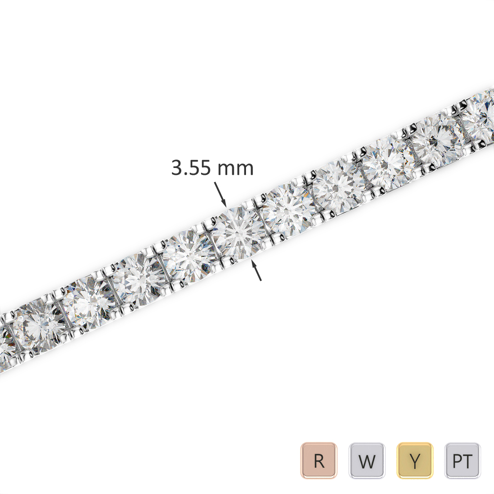Gold / Platinum Round Cut Diamond Bracelet AGBRL-1020