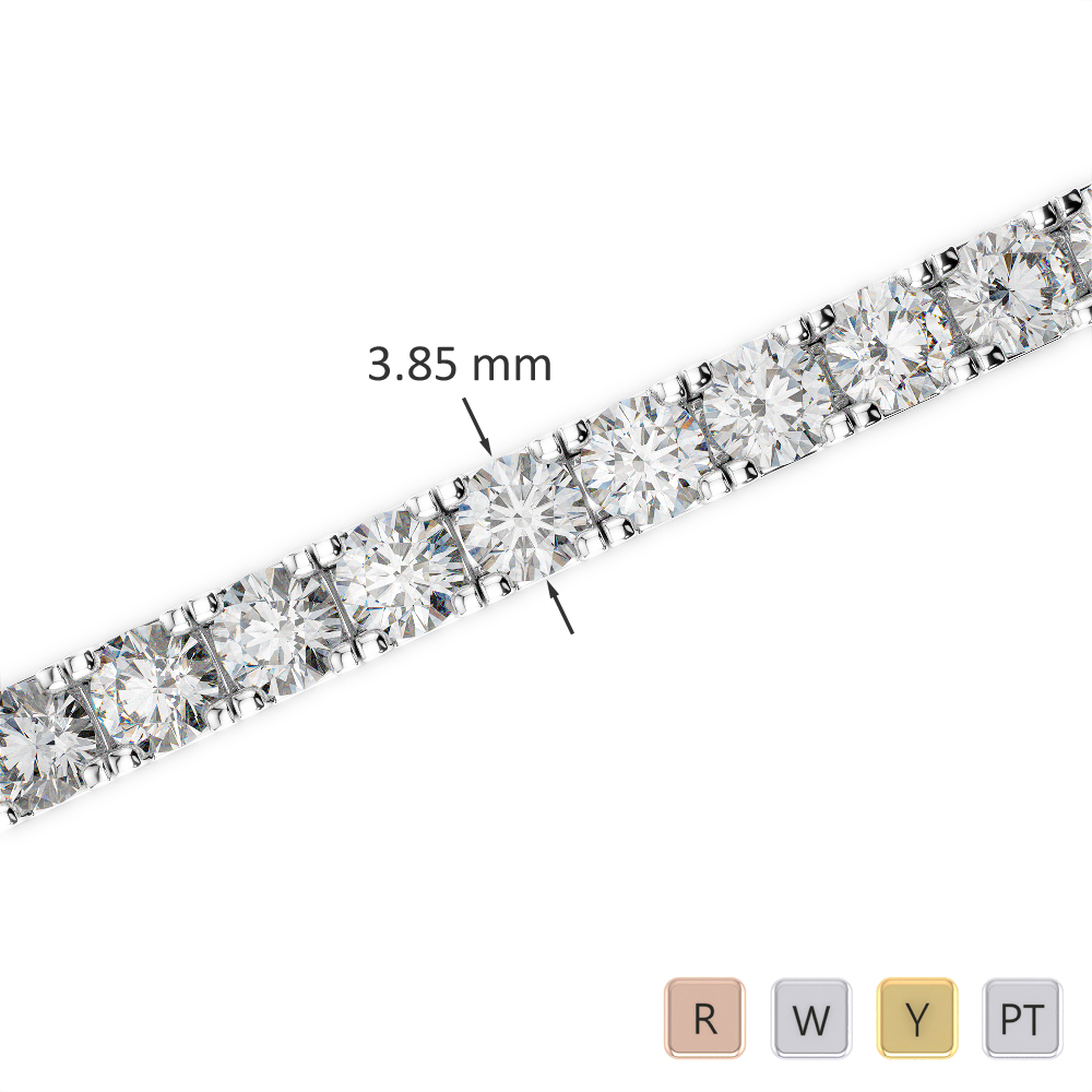 Gold / Platinum Round Cut Diamond Bracelet AGBRL-1021