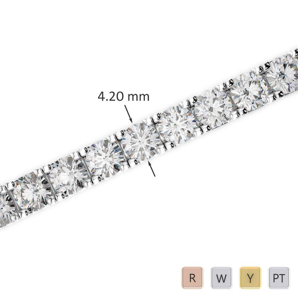 Gold / Platinum Round Cut Diamond Bracelet AGBRL-1022