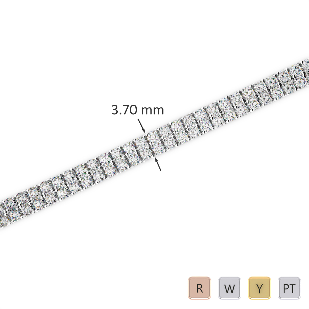 Gold / Platinum Round Cut Diamond Bracelet AGBRL-1031