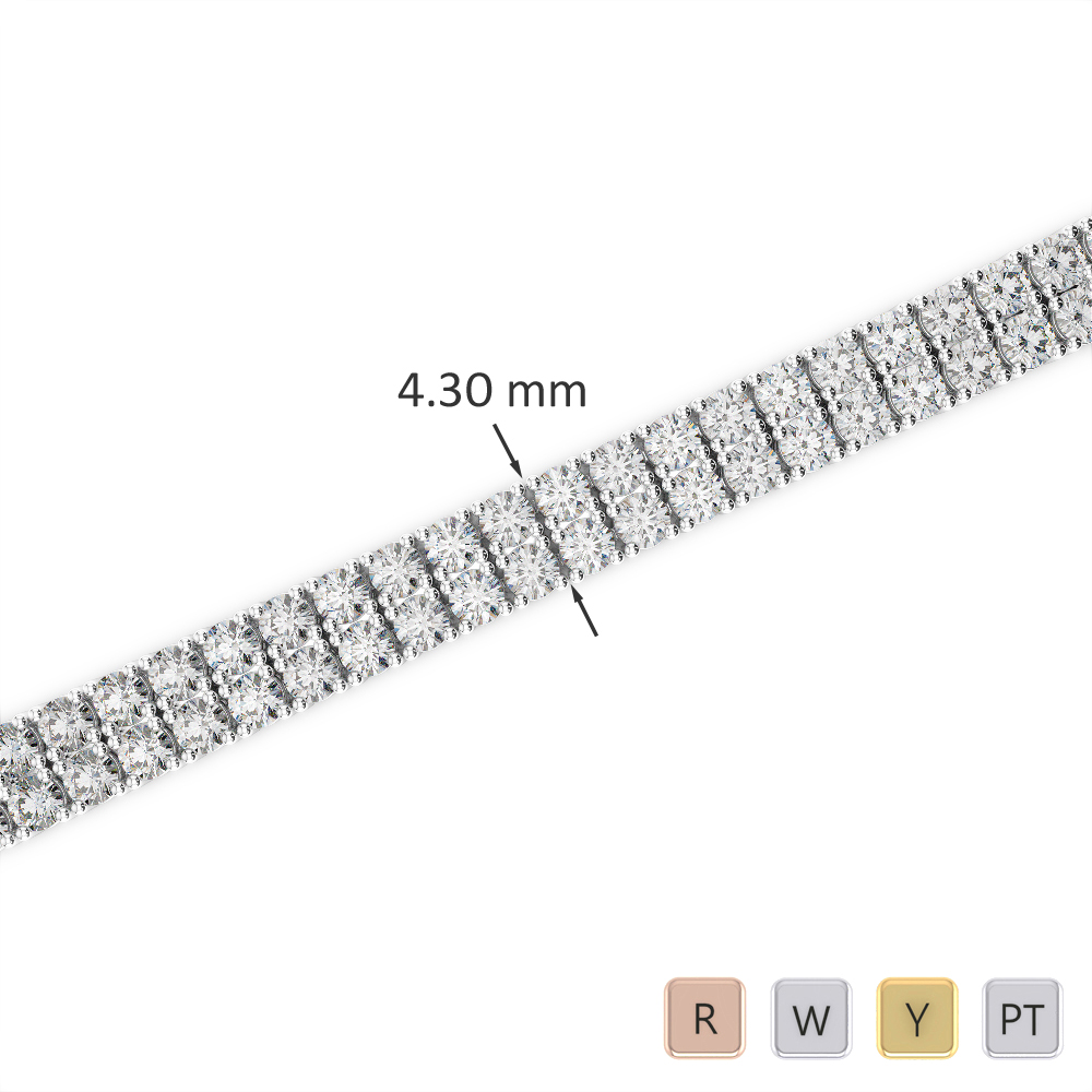 Gold / Platinum Round Cut Diamond Bracelet AGBRL-1032
