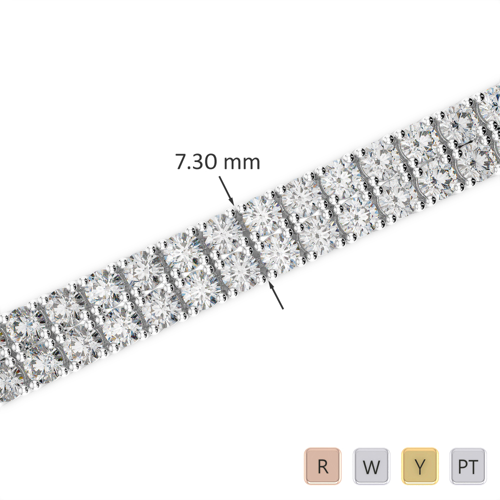 Gold / Platinum Round Cut Diamond Bracelet AGBRL-1038
