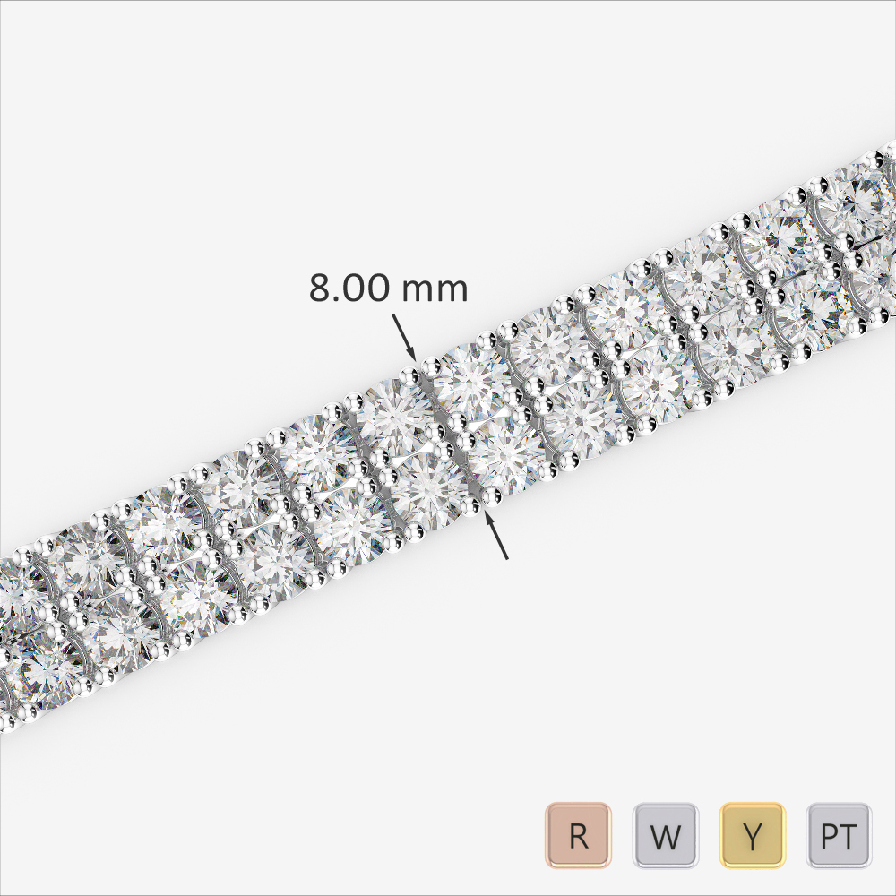 Gold / Platinum Round Cut Diamond Bracelet AGBRL-1039