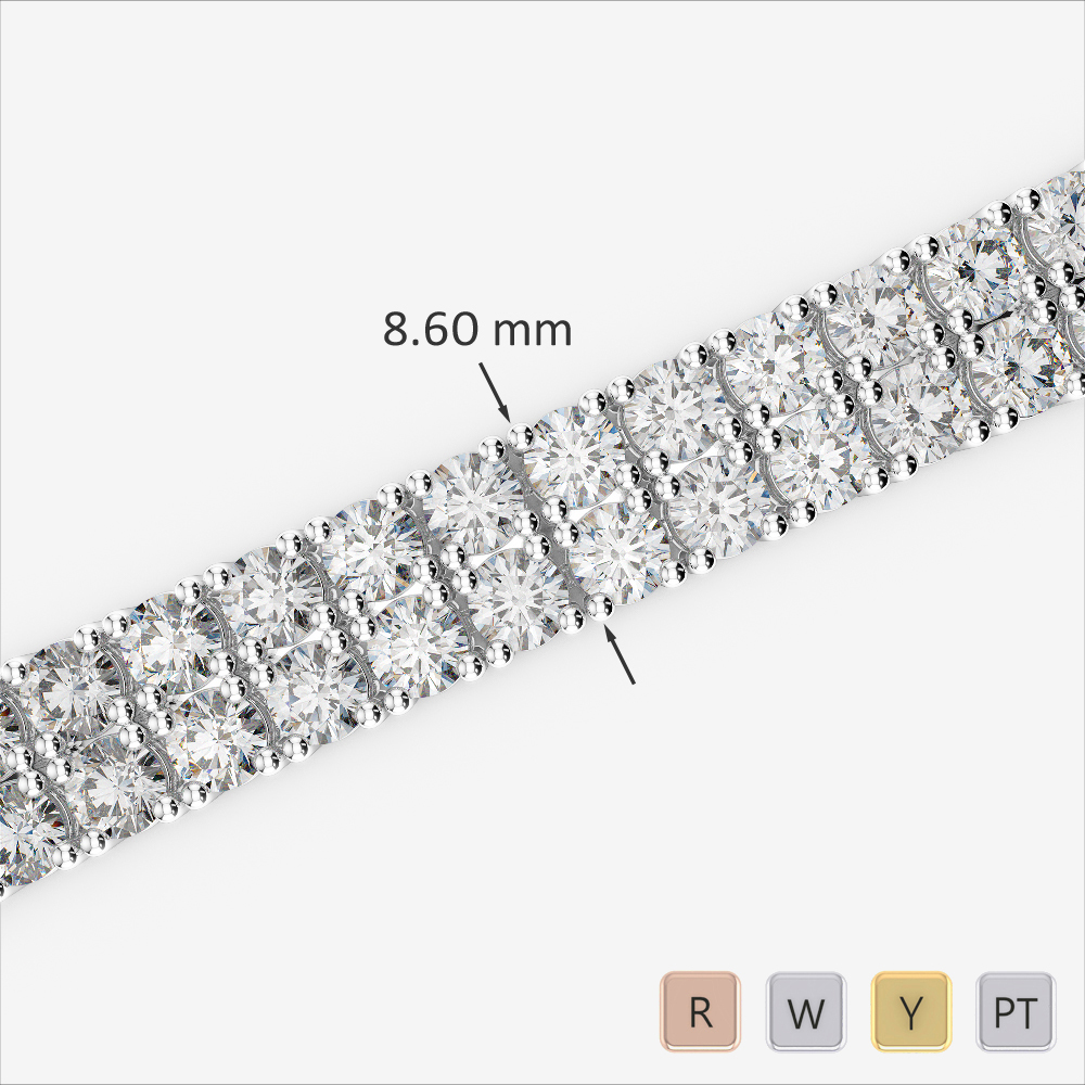 Gold / Platinum Round Cut Diamond Bracelet AGBRL-1040