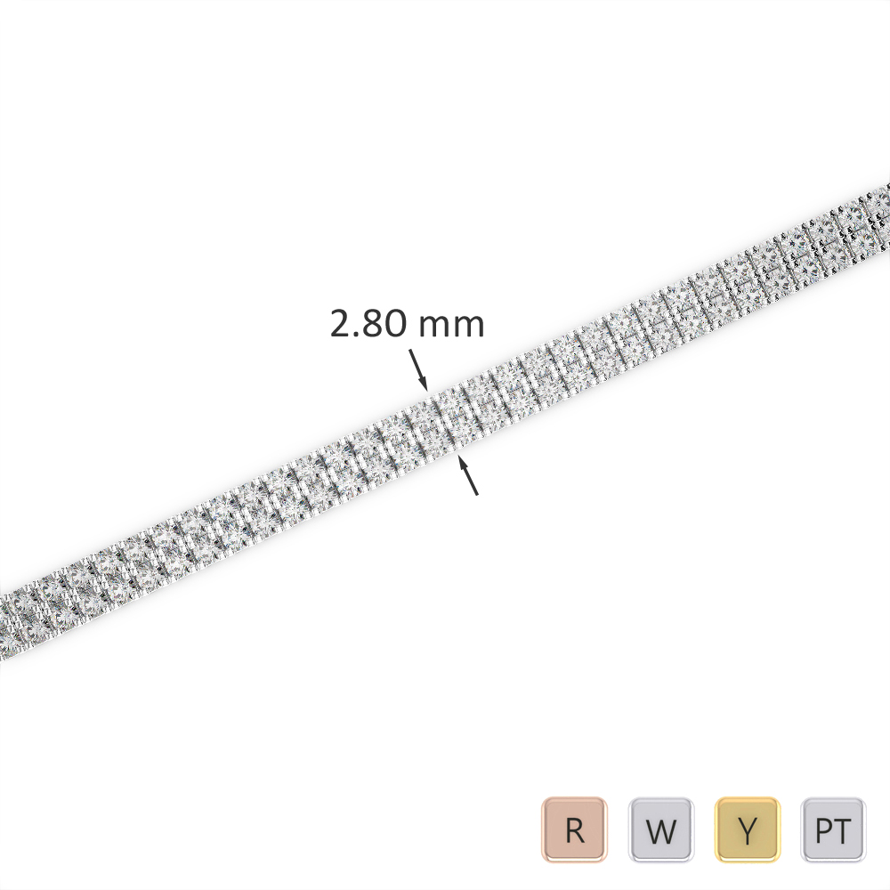 Gold / Platinum Round Cut Diamond Bracelet AGBRL-1041