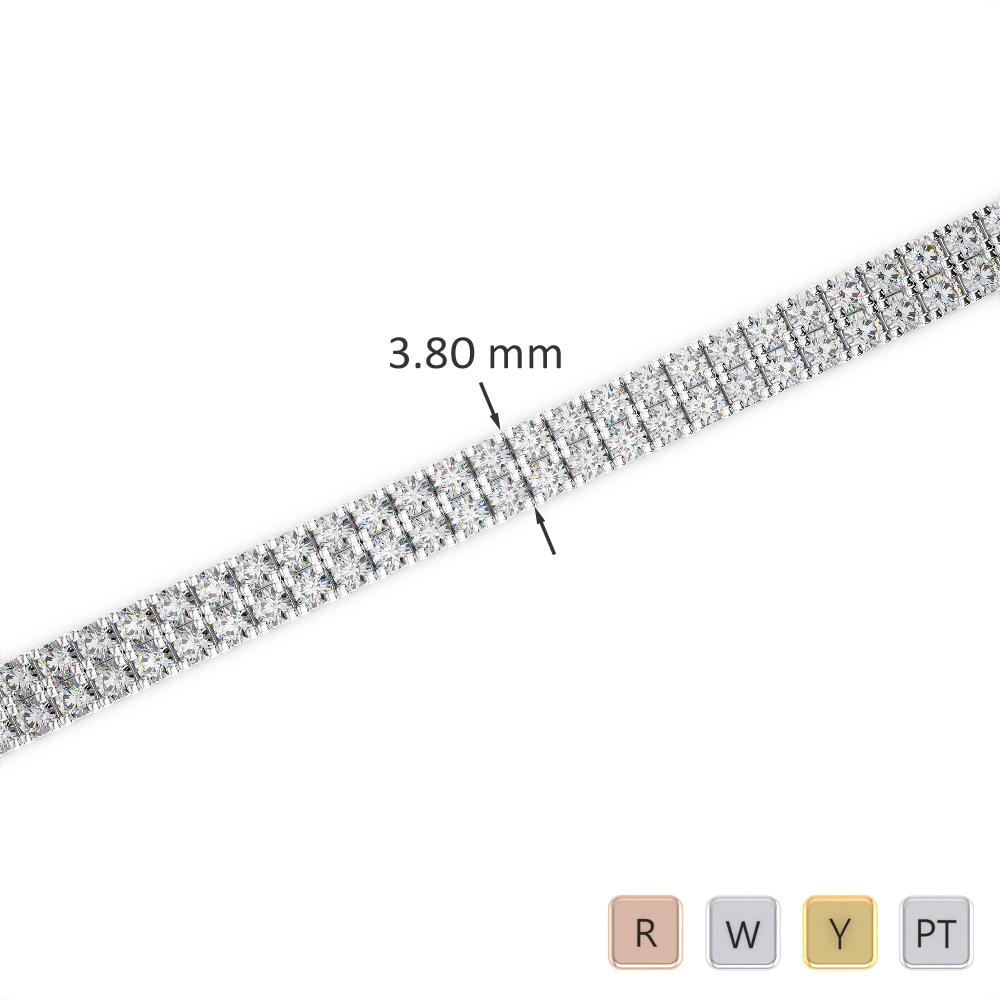 Gold / Platinum Round Cut Diamond Bracelet AGBRL-1042-Lab
