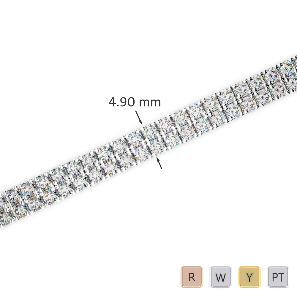 Gold / Platinum Round Cut Diamond Bracelet AGBRL-1044