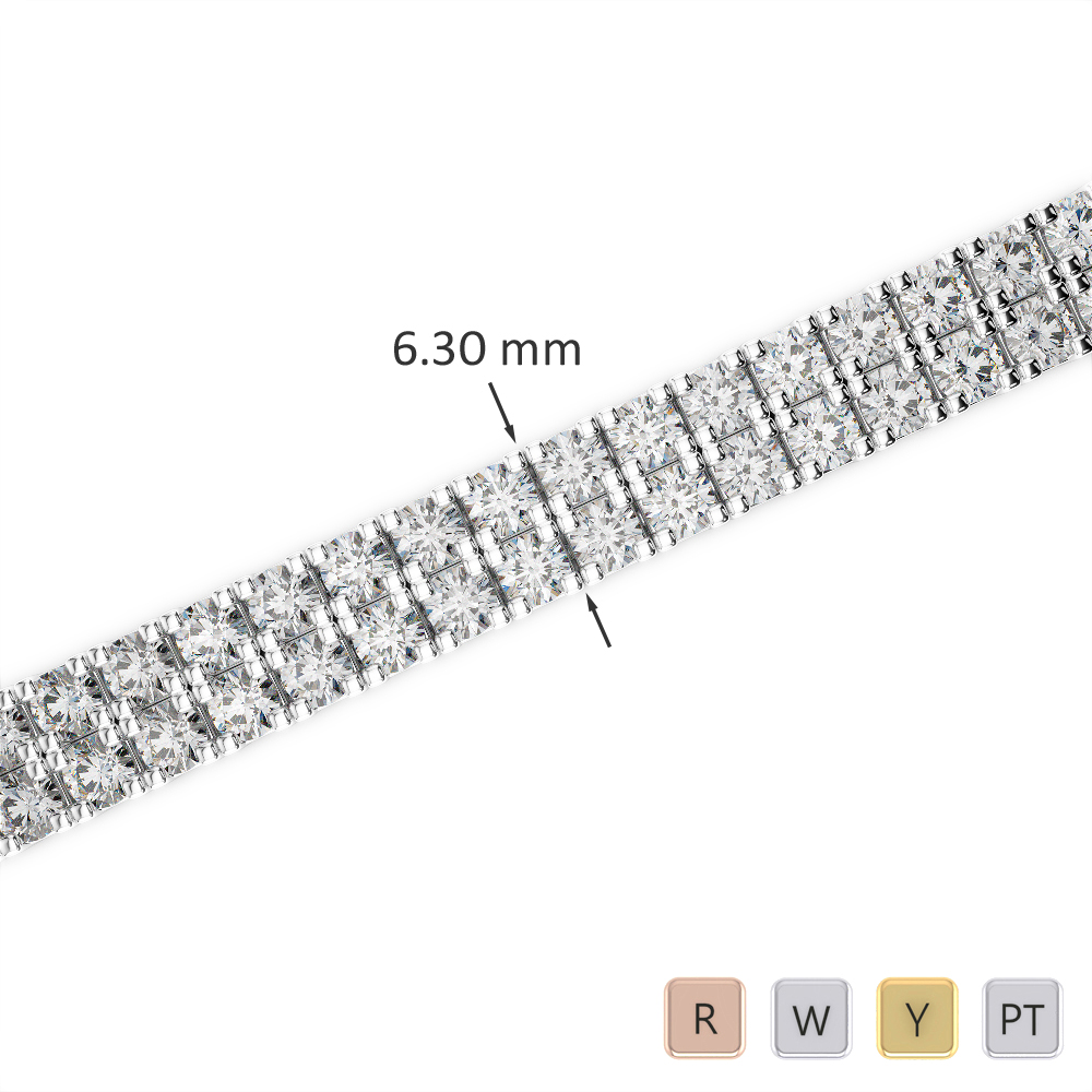 Gold / Platinum Round Cut Diamond Bracelet AGBRL-1048-Lab